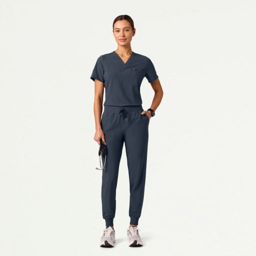 ULTRAlite W10040 Women's Rhena Slim 1-Pocket Scrub Top Carbon Gray