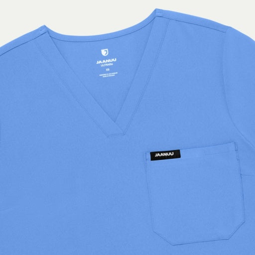 ULTRAlite W10040 Women's Rhena Slim 1-Pocket Scrub Top Ceil Blue