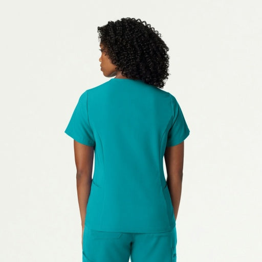 ULTRAlast W10003 Women's Calix Fit & Flare Scrub Top Teal