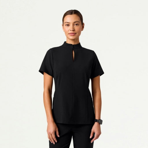 ULTRAlite W10039 Women's Aria Fit & Flare Scrub Top Black