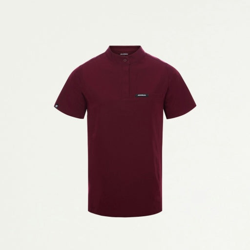 ULTRAlast W10006 Women's Savi Stand-Collar Scrub Top Burgundy