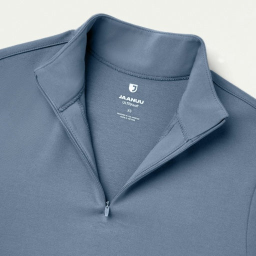 ULTRAsoft W30015 Women's Astra Slim Half-Zip Scrub Top Storm Blue
