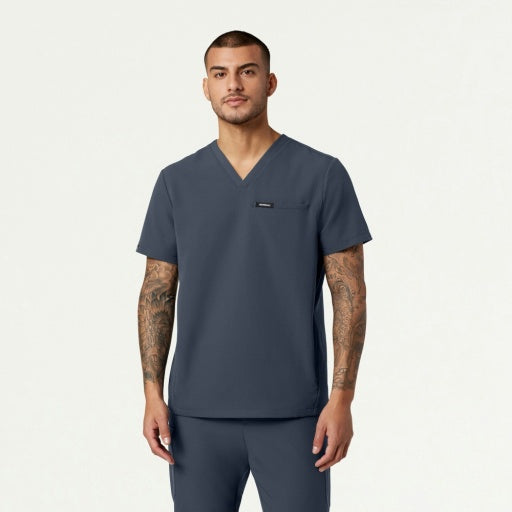 ULTRAlast M10002 Men's Platt 3-Pocket Scrub Top Carbon Gray