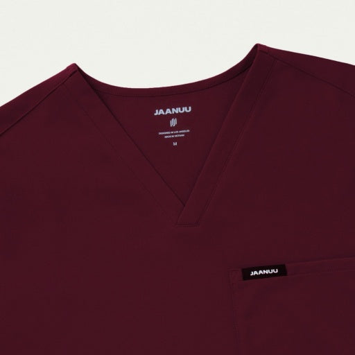 ULTRAlast M10001 Men's Holmes 1-Pocket Scrub Top Burgundy
