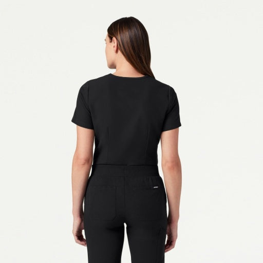 ULTRAlast W10013 Women's Rhena Slim 1-Pocket Scrub Top Black