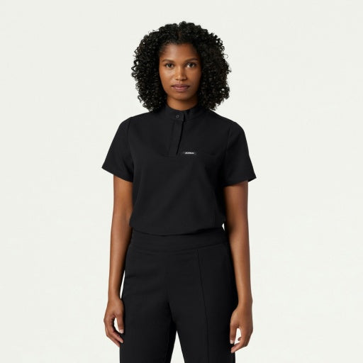 ULTRAlast W10006 Women's Savi Stand-Collar Scrub Top Black