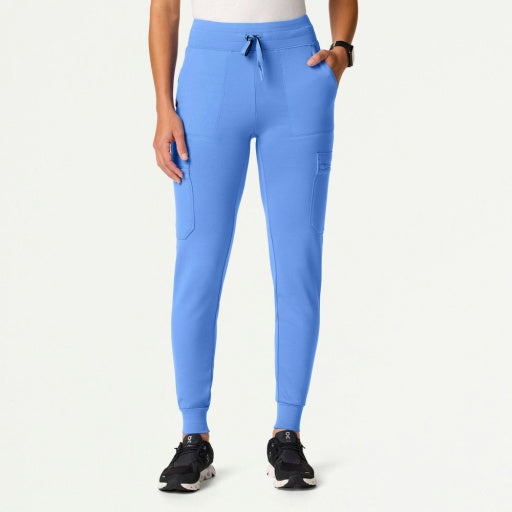 ULTRAsoft W40002 Women's Kait 10-Pocket Skinny Scrub Joggers Ceil Blue