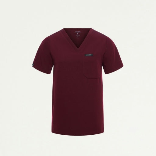 ULTRAlast W10001 Women's Rhena 1-Pocket Scrub Top Burgundy