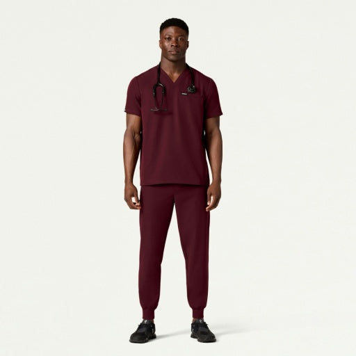 ULTRAlast M20002 Men's Osmo 8-Pocket Scrub Joggers Burgundy