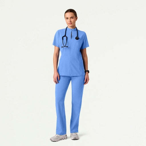 ULTRAlite W10039 Women's Aria Fit & Flare Scrub Top Ceil Blue