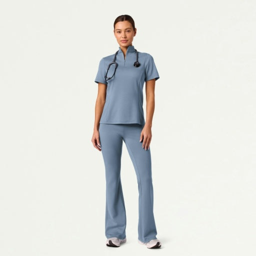 ULTRAsoft W30015 Women's Astra Slim Half-Zip Scrub Top Storm Blue