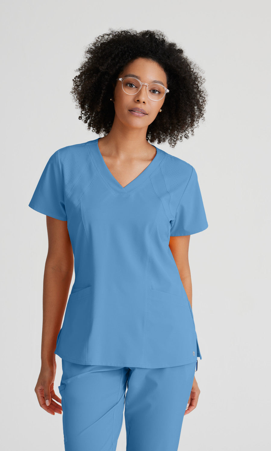 Barco One 5105 Racer Scrub Top Ciel Blue