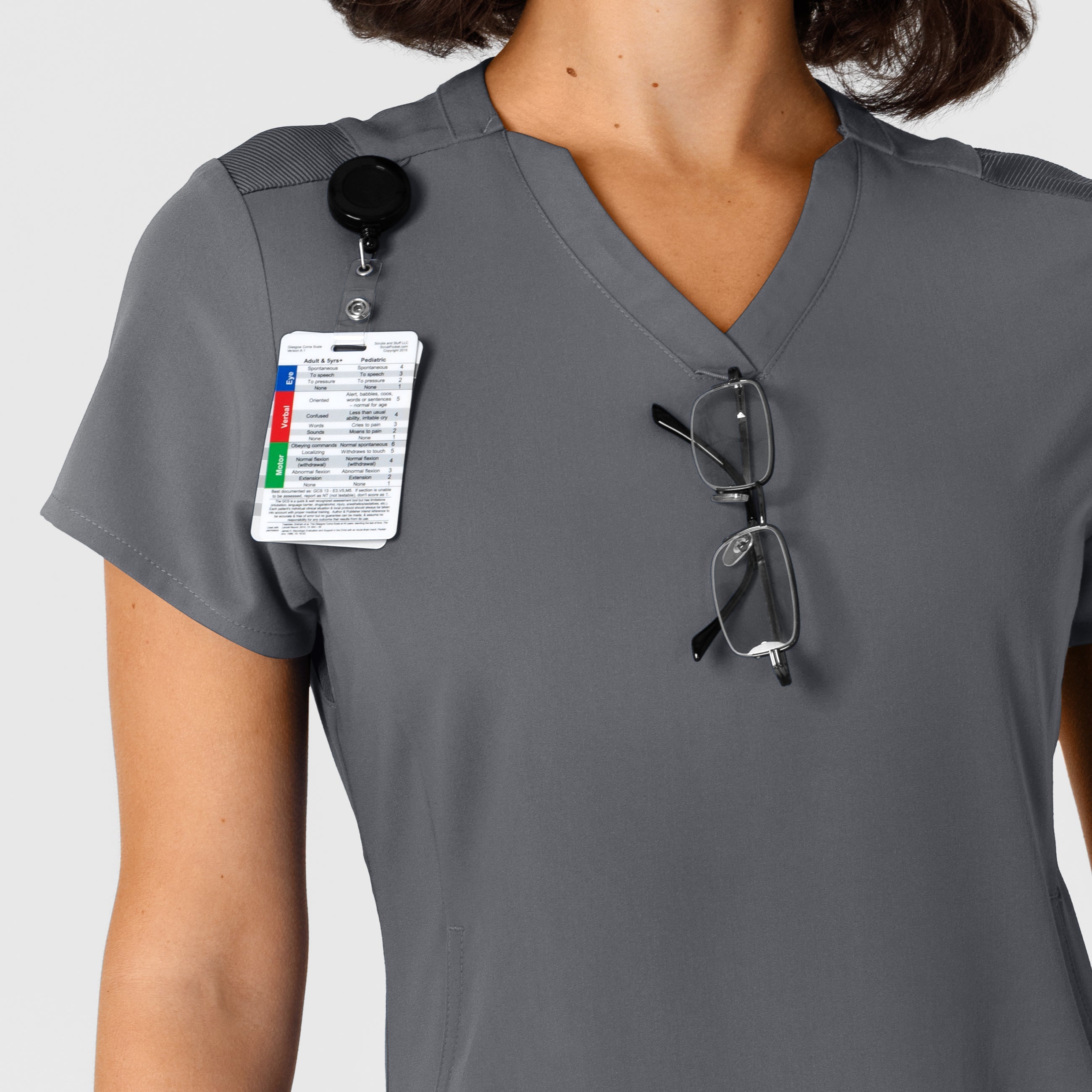 Nova 6432 Flex-n-Reach V-Neck Scrub Top Pewter