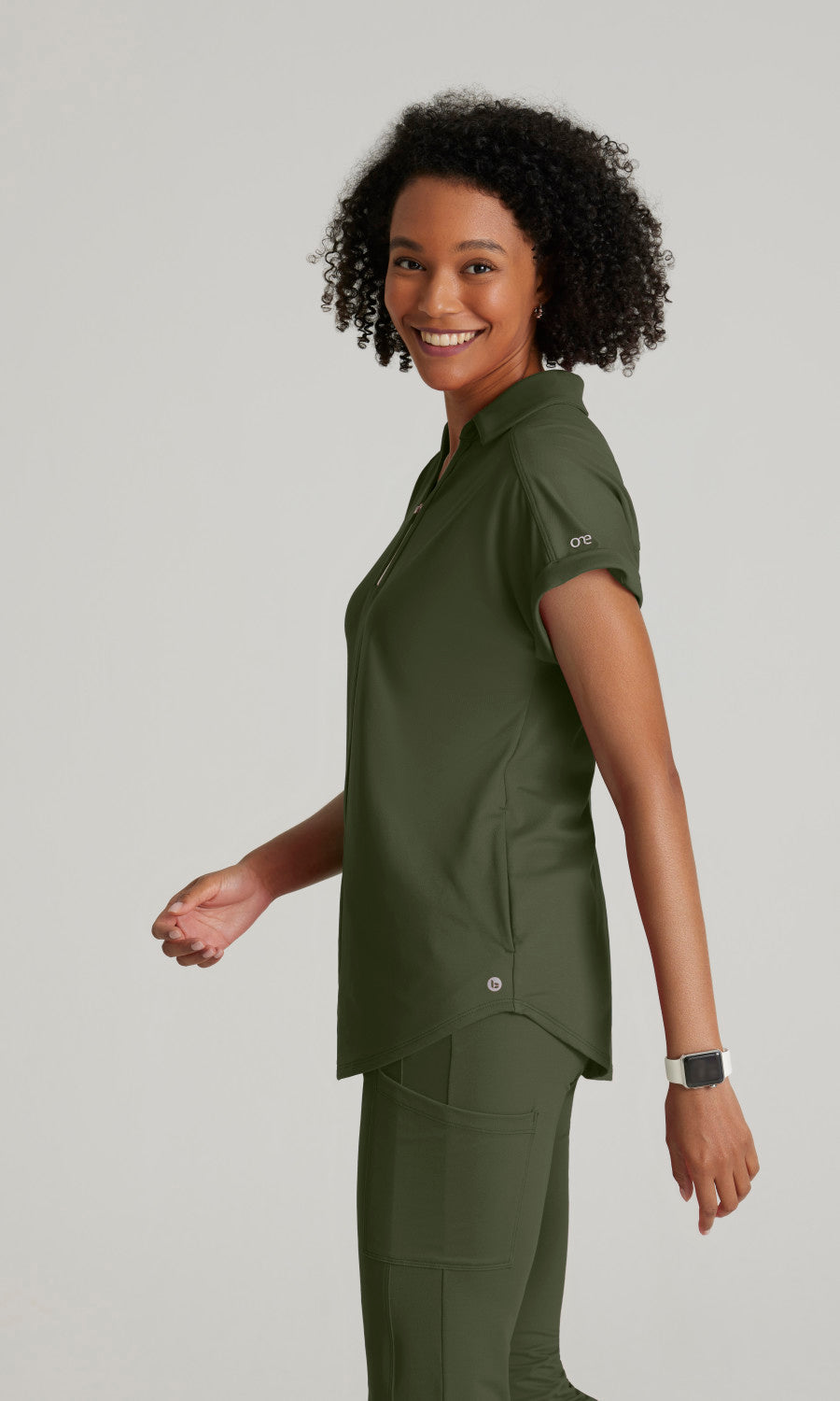 Barco One Performance Knits BOT210 Engage Knit Scrub Top Olive