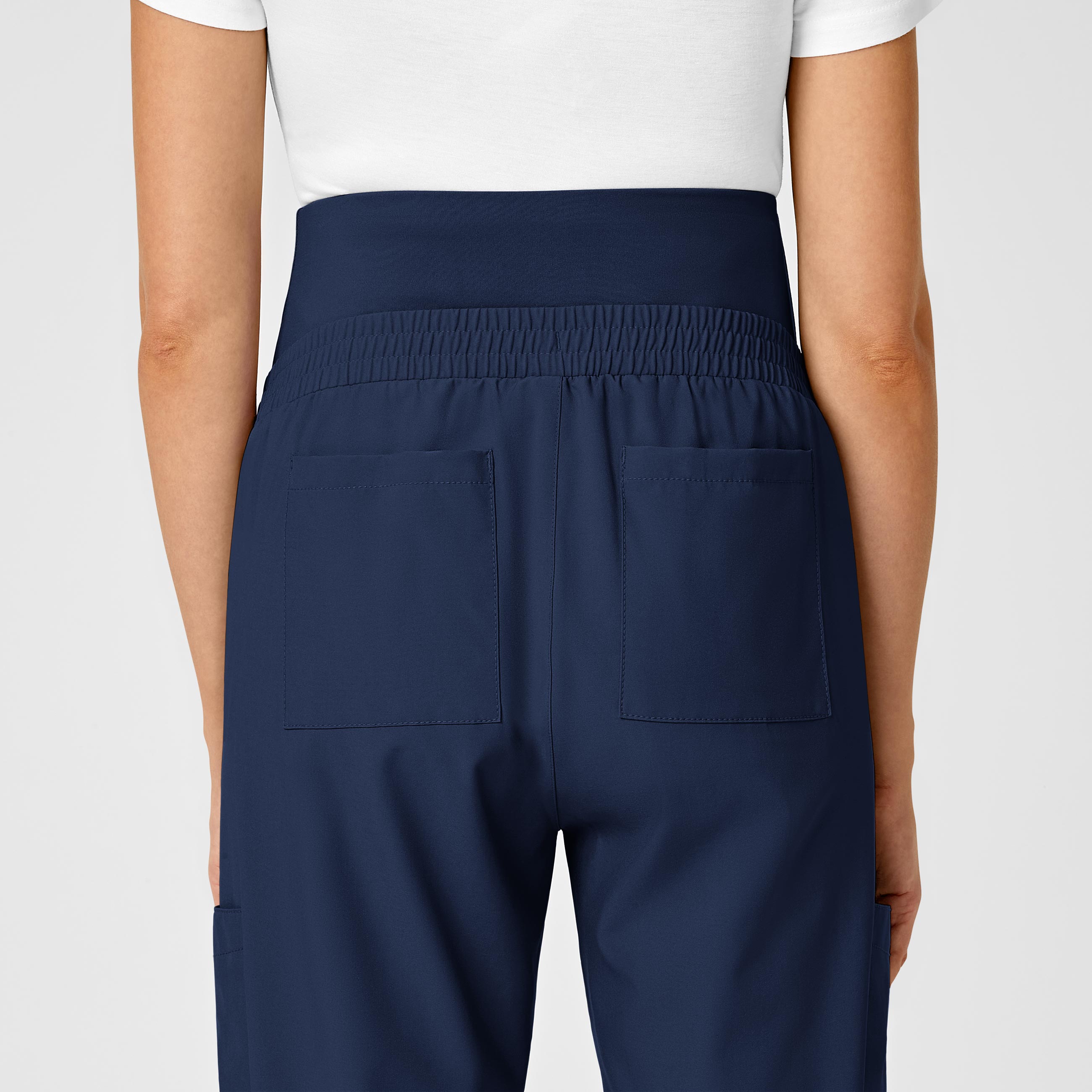 W123 5455 Maternity Jogger Scrub Pants Navy