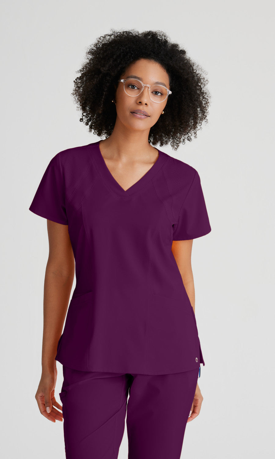 Barco One 5105 Racer Scrub Top Wine