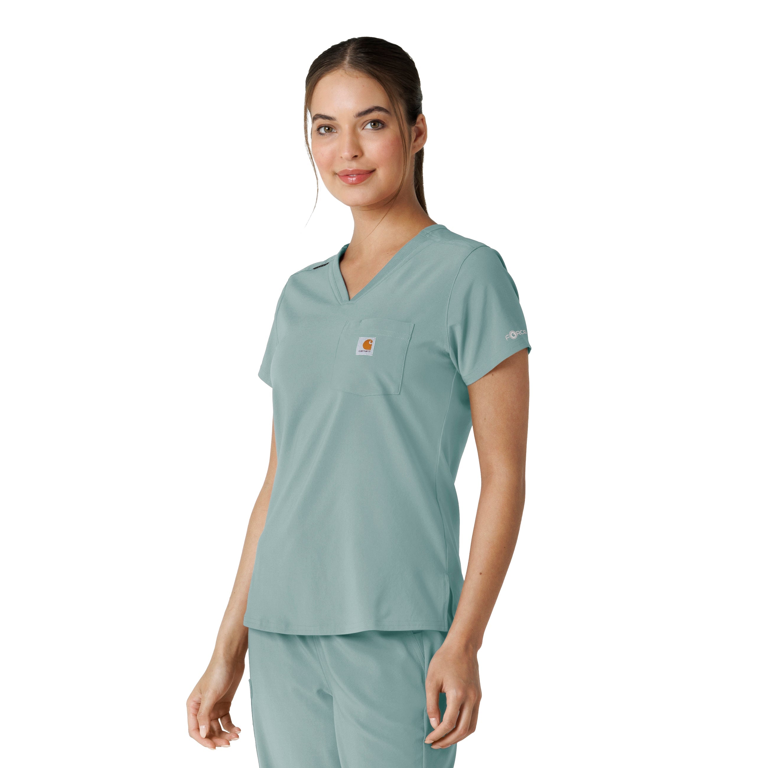 Force Cross-Flex C13410 Tuck-In Scrub Top Summer Blue