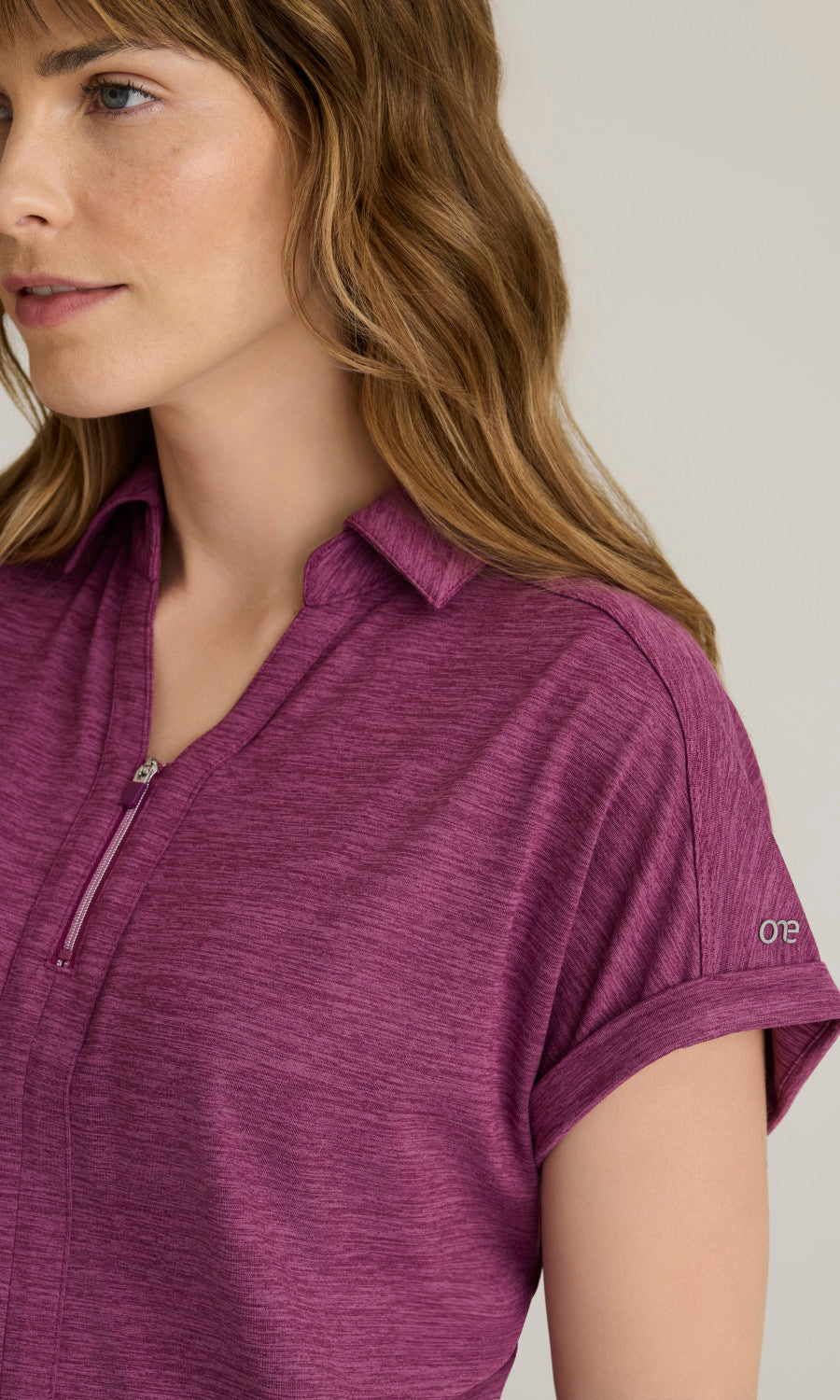 Barco One Performance Knit BOT210H Engage Top (Heathered) Dark Mauve Heather