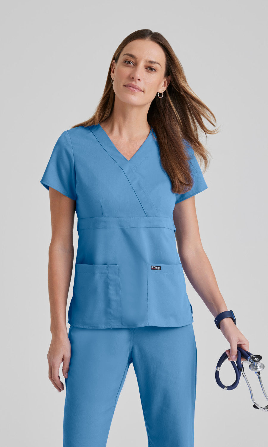 Grey's Anatomy 4153 Riley Scrub Top Ciel Blue