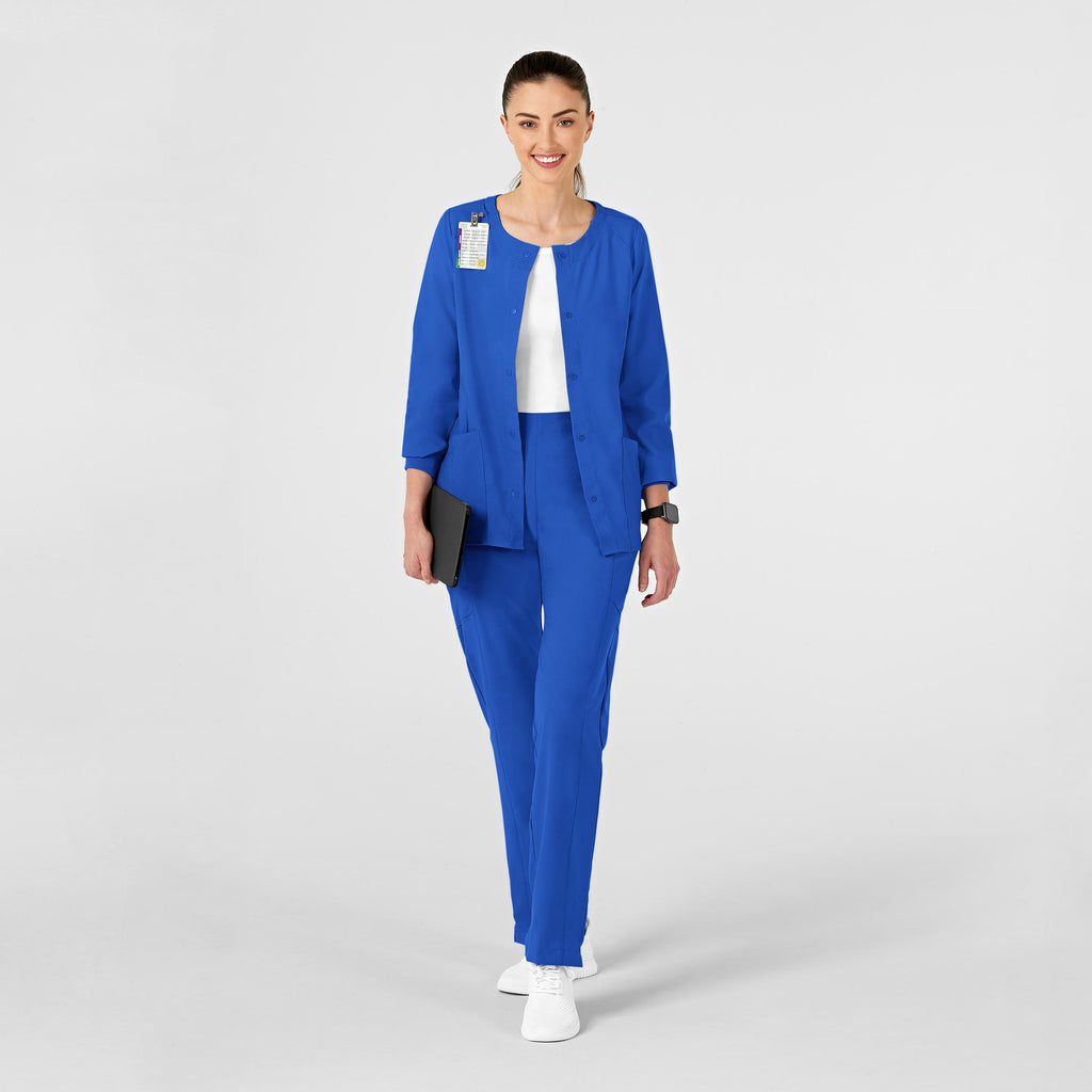 W123 8155 Crew Neck Warm Up Jacket Royal
