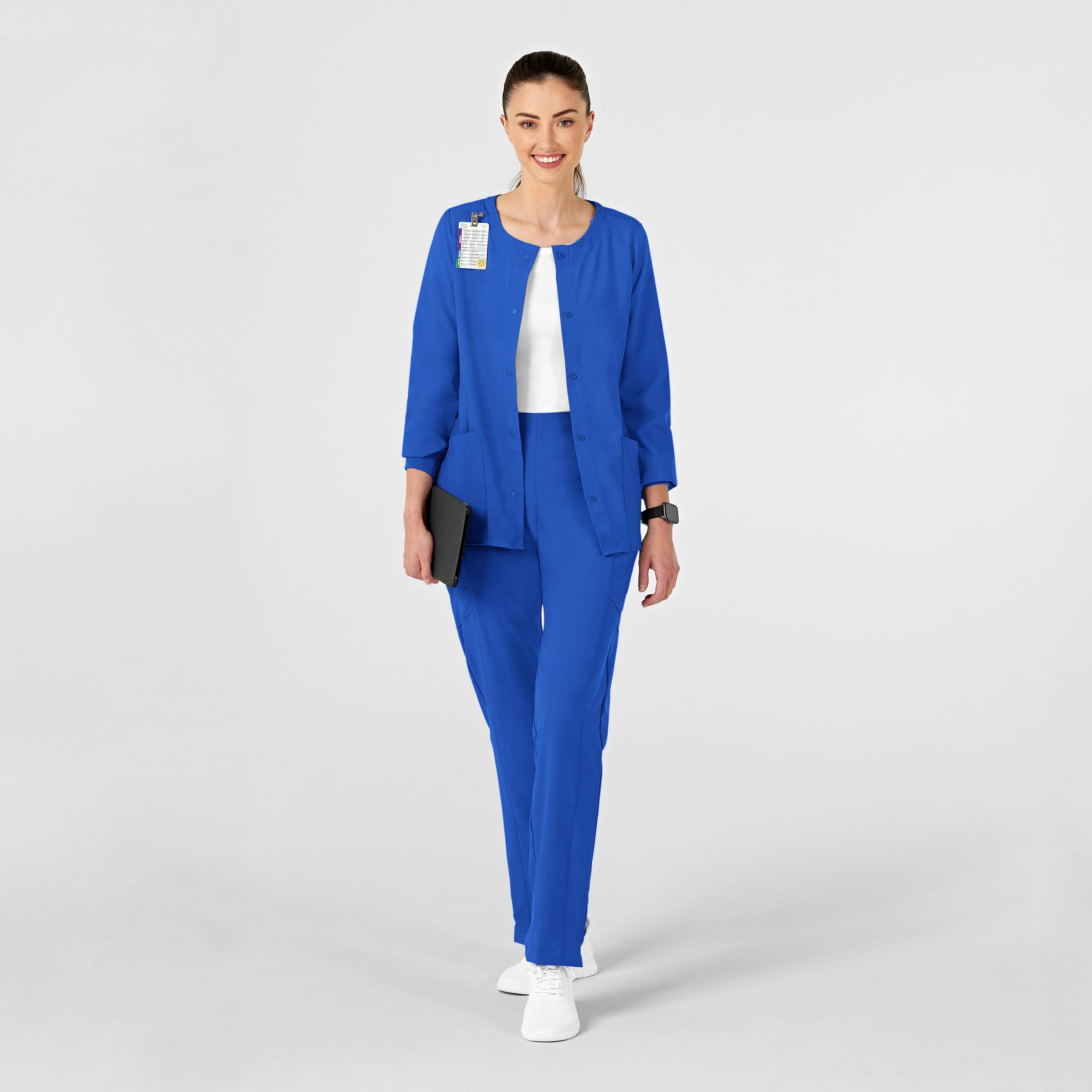 W123 8155 Crew Neck Warm Up Jacket Royal