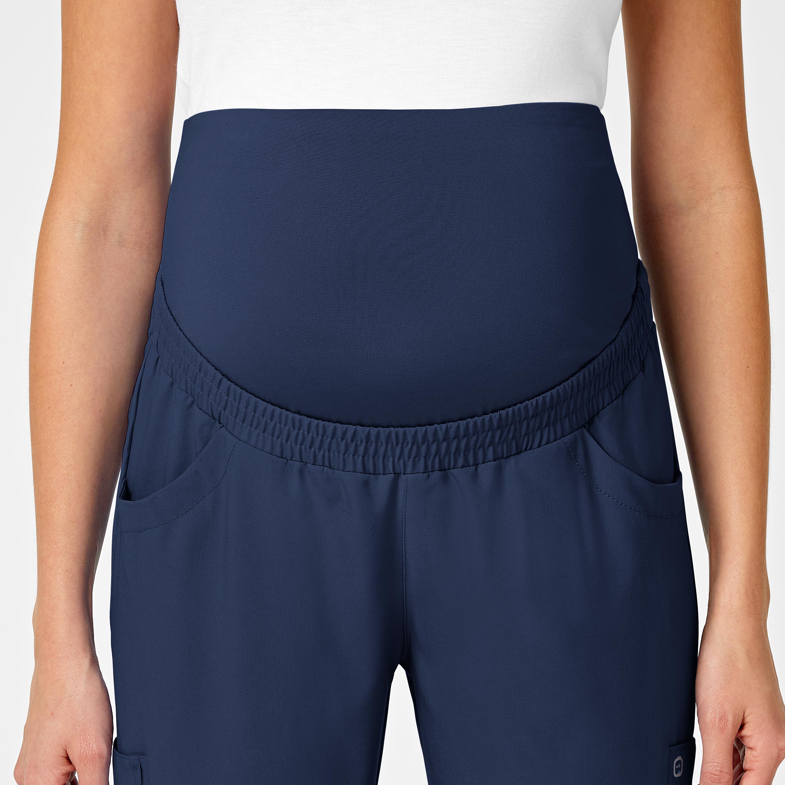 W123 5455 Maternity Jogger Scrub Pants Navy
