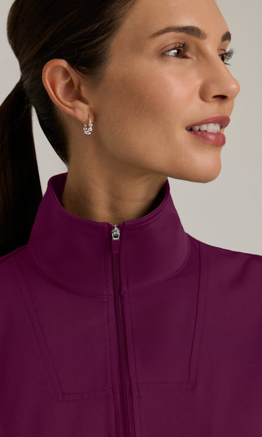 Grey's Anatomy Knits GRSW923 Ease Scrub Jacket Jacket Wine