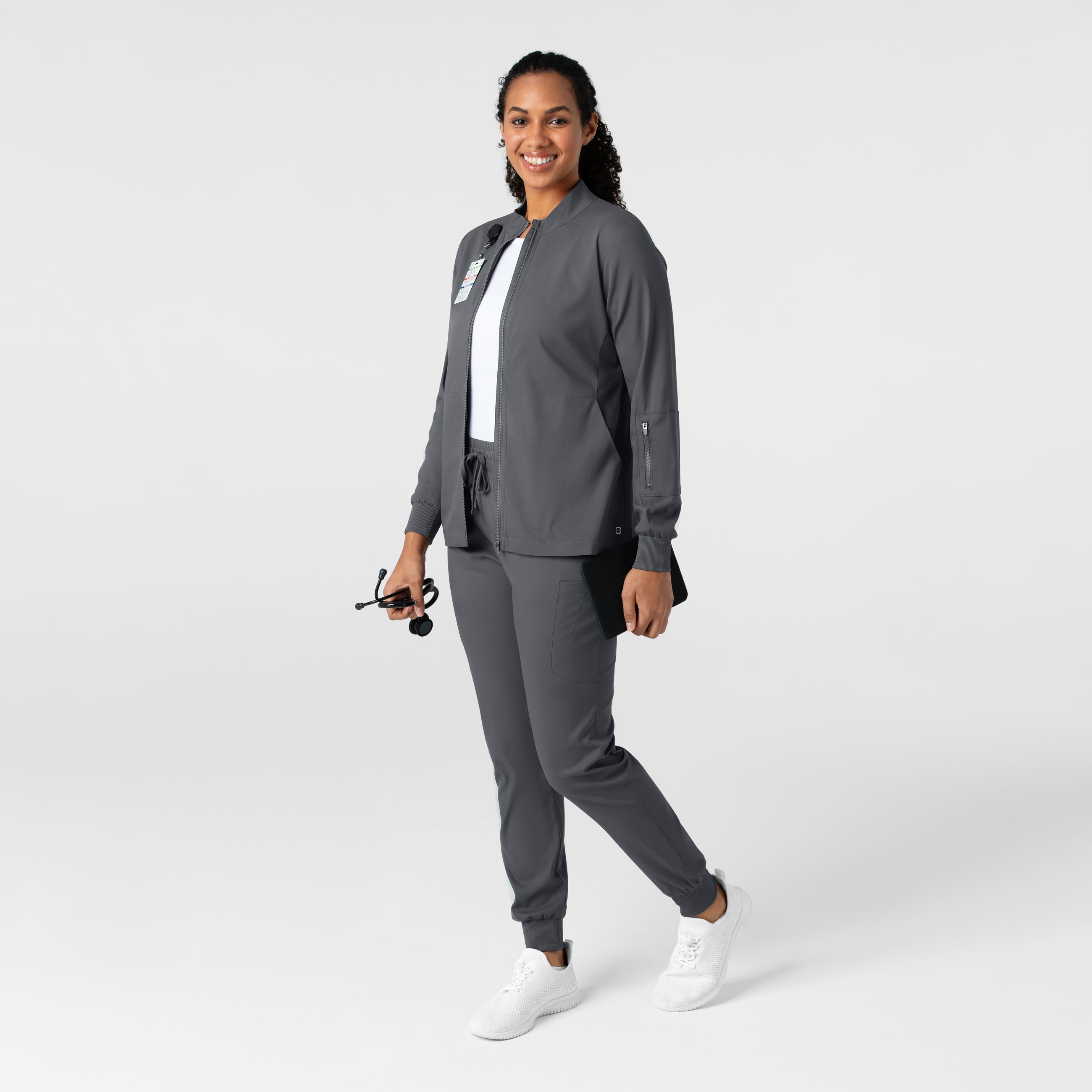 Boundless 8151 Warm Up Scrub Jacket Pewter