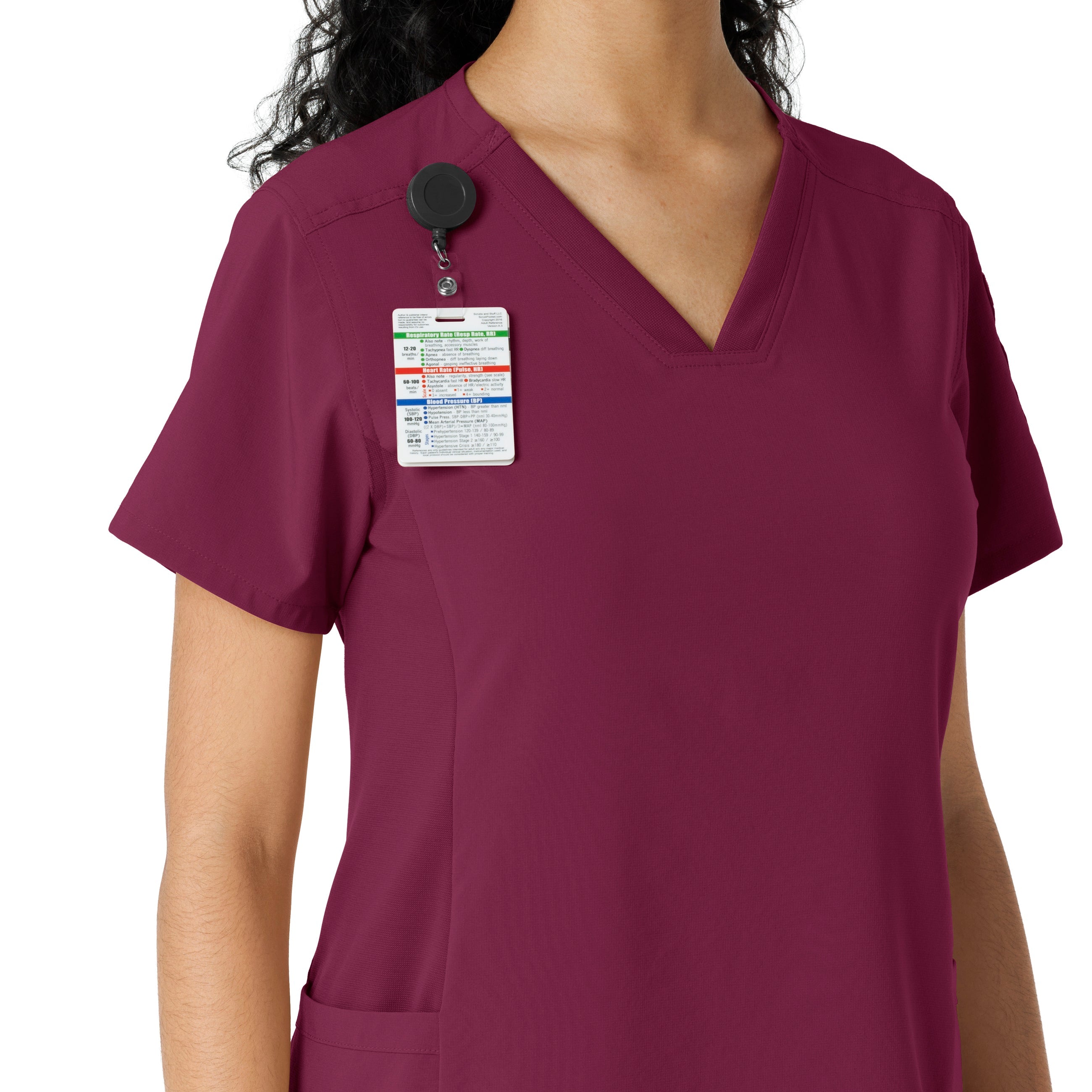 Force Cross-Flex C13310 Knit Panel Scrub Top Wine
