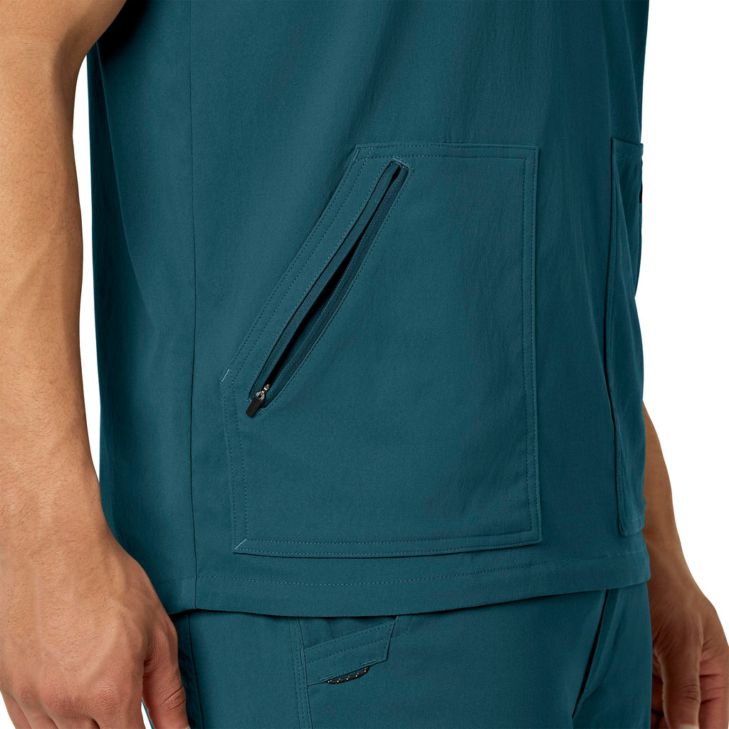 Rugged Flex Peak C15037 Men's 5-Pocket V-Neck Scrub Top Caribbean Blue