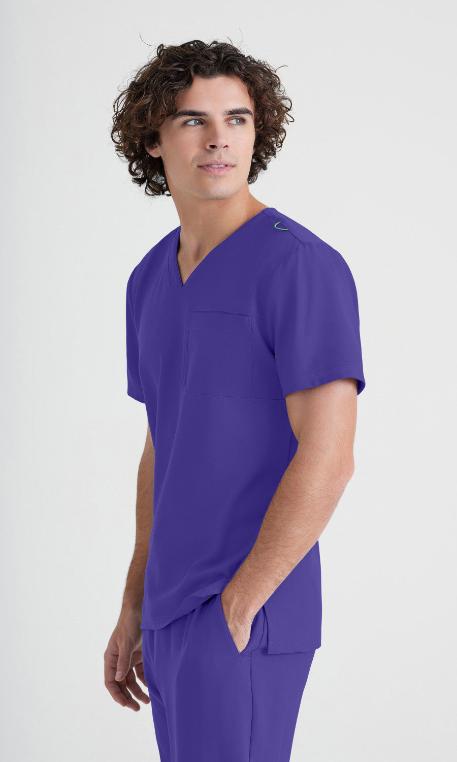 Grey's Anatomy Evolve GSST179 Journey Scrub Top New Grape