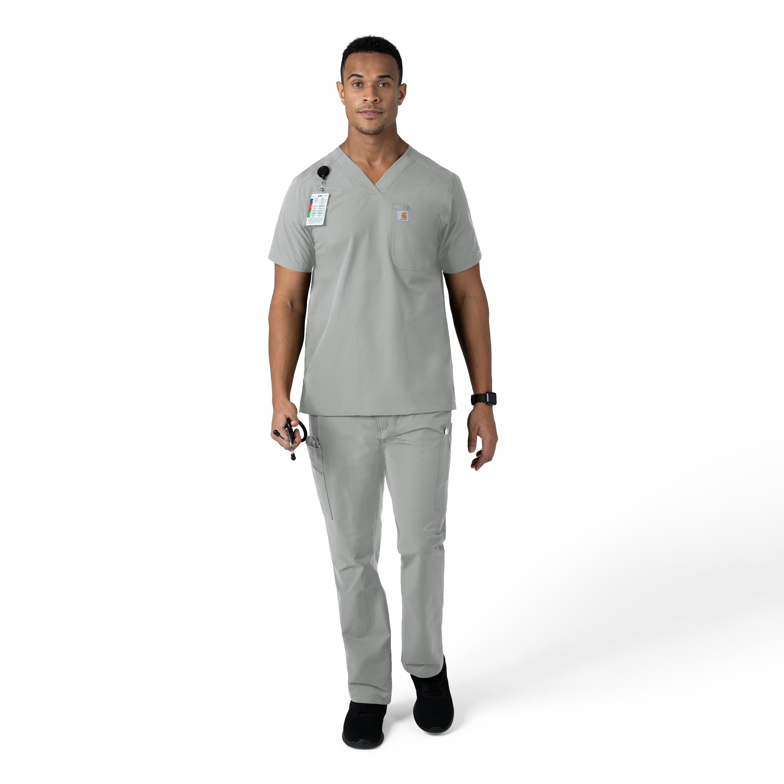 Force Essentials C56113 Men's Straight Leg Cargo Scrub Pants Grey