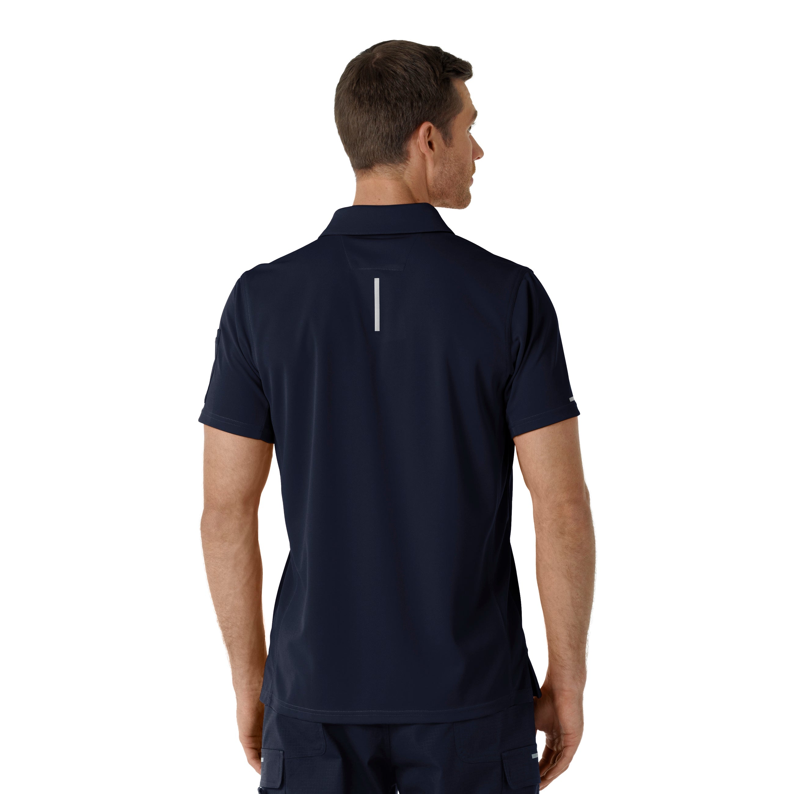 Rugged Flex C16119 Men's Lightweight Short Sleeve Polo Scrub Top Dark Navy