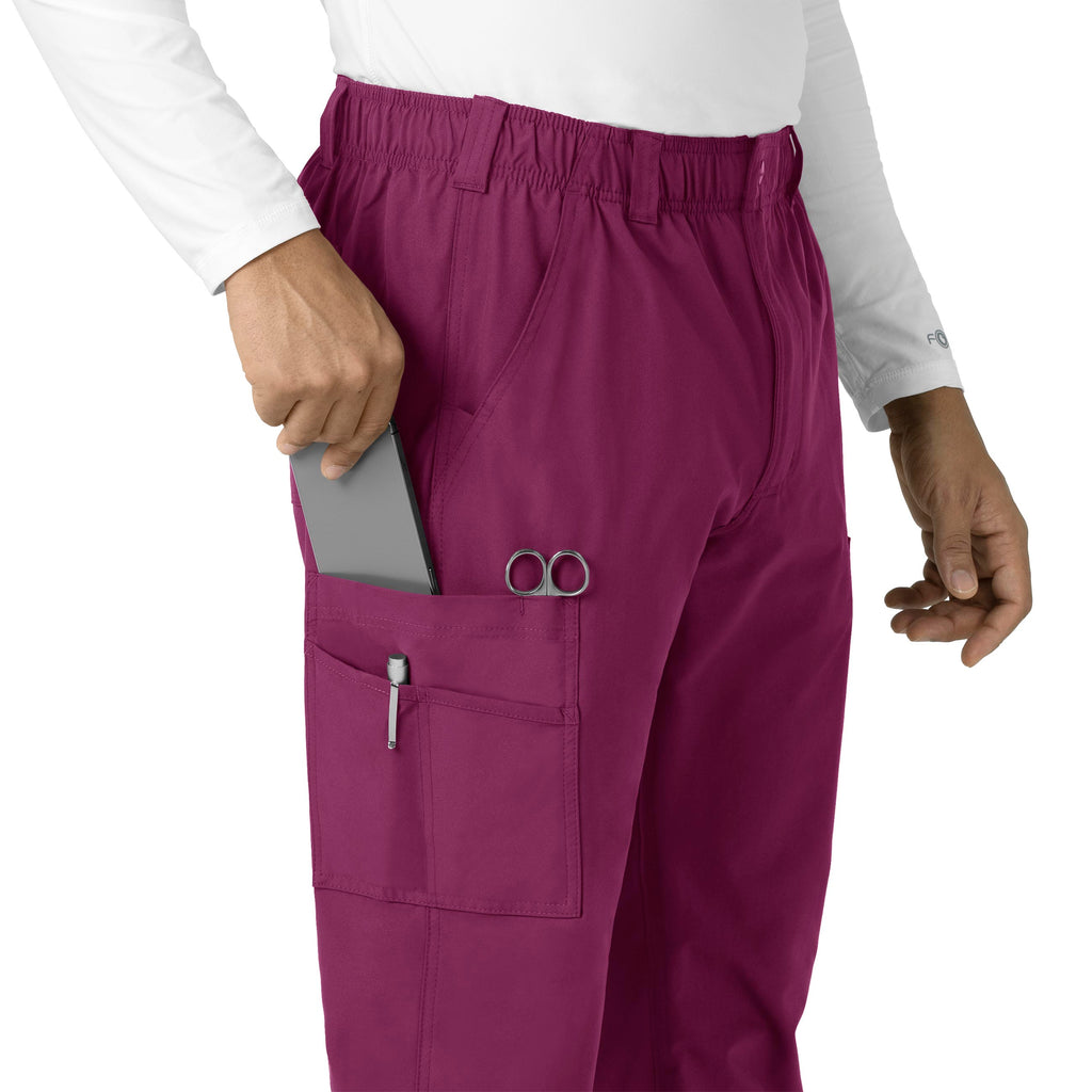 Force Essentials C56113 Men's Straight Leg Cargo Scrub Pants Wine