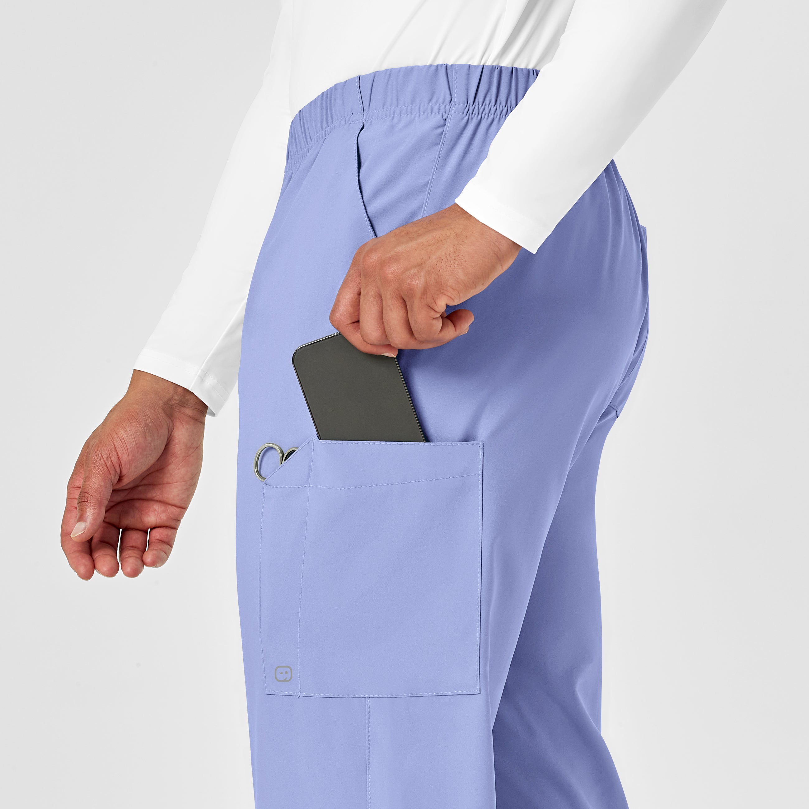 W123 5855 Unisex Multi-Cargo Scrub Pants Ceil Blue