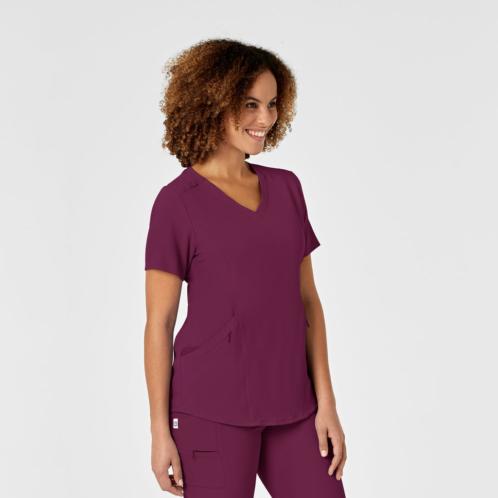 RENEW 6134 V-Neck Scrub Top Wine