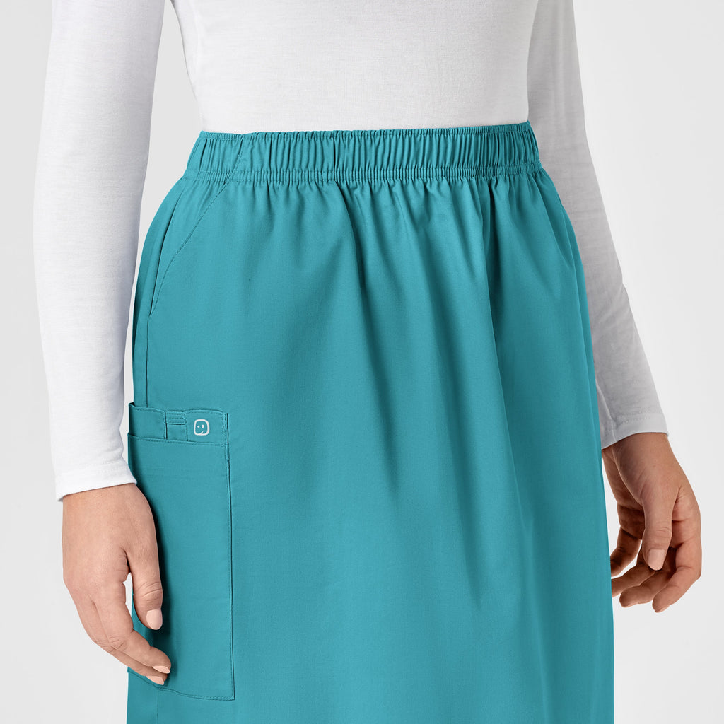 WonderWORK 701 Pull On Cargo Skirt Teal Blue