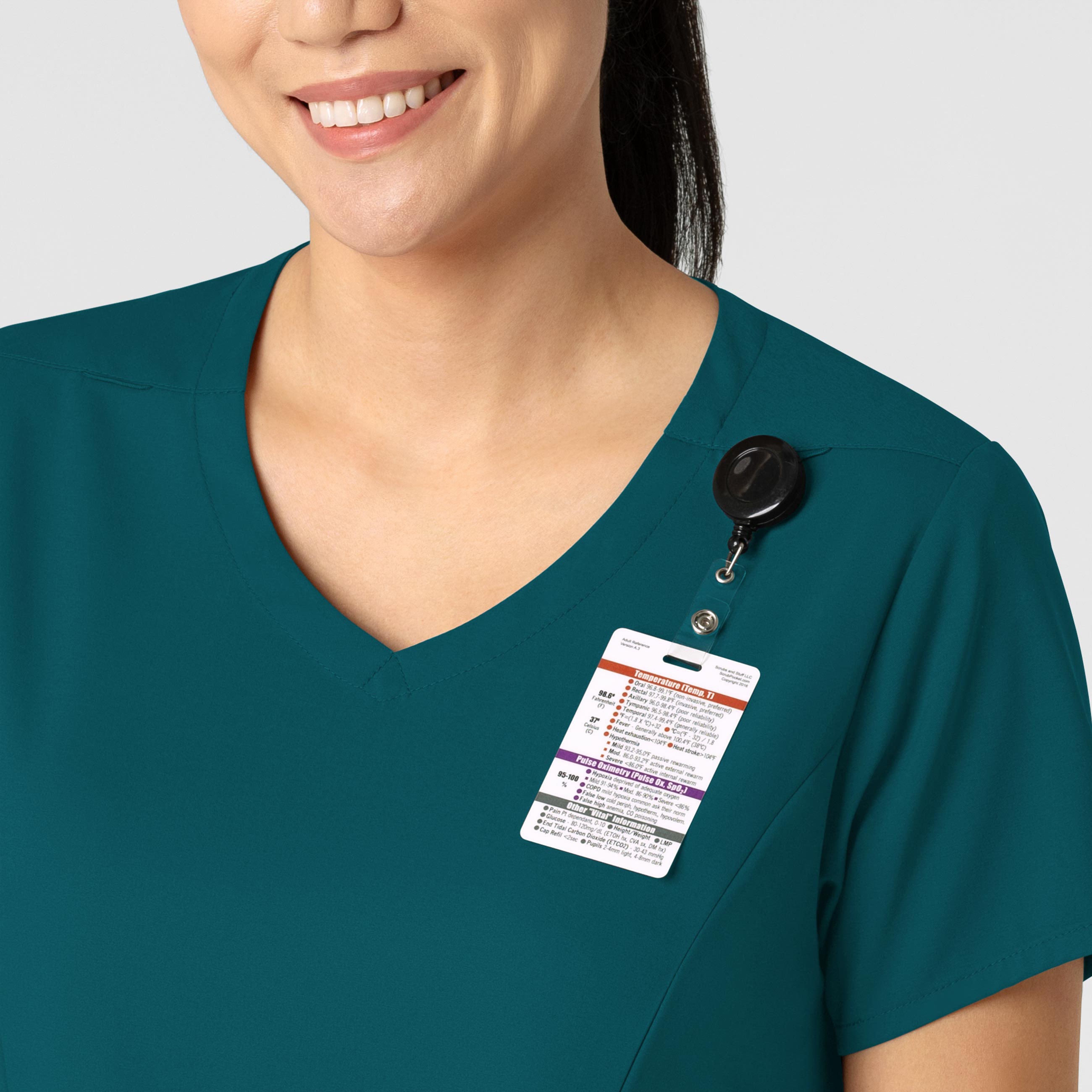 Boundless 6251 2-Pocket V-Neck Scrub Top Caribbean