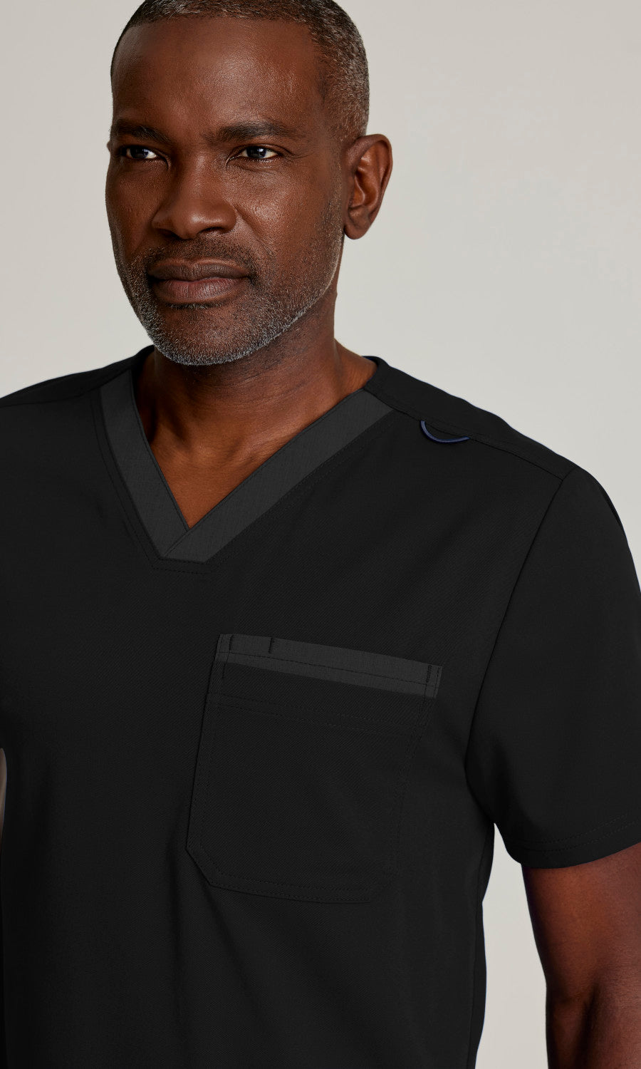 Grey's Anatomy Spandex Stretch GRST204 Ethan Scrub Top Black