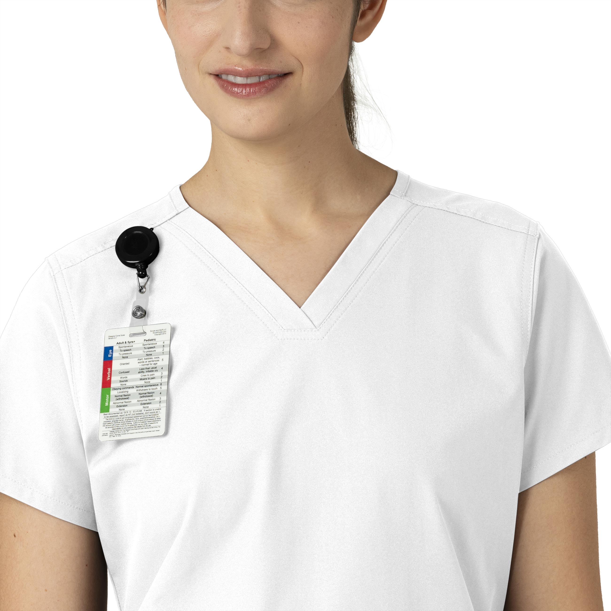 Force Essentials C12113 V-Neck Scrub Top White