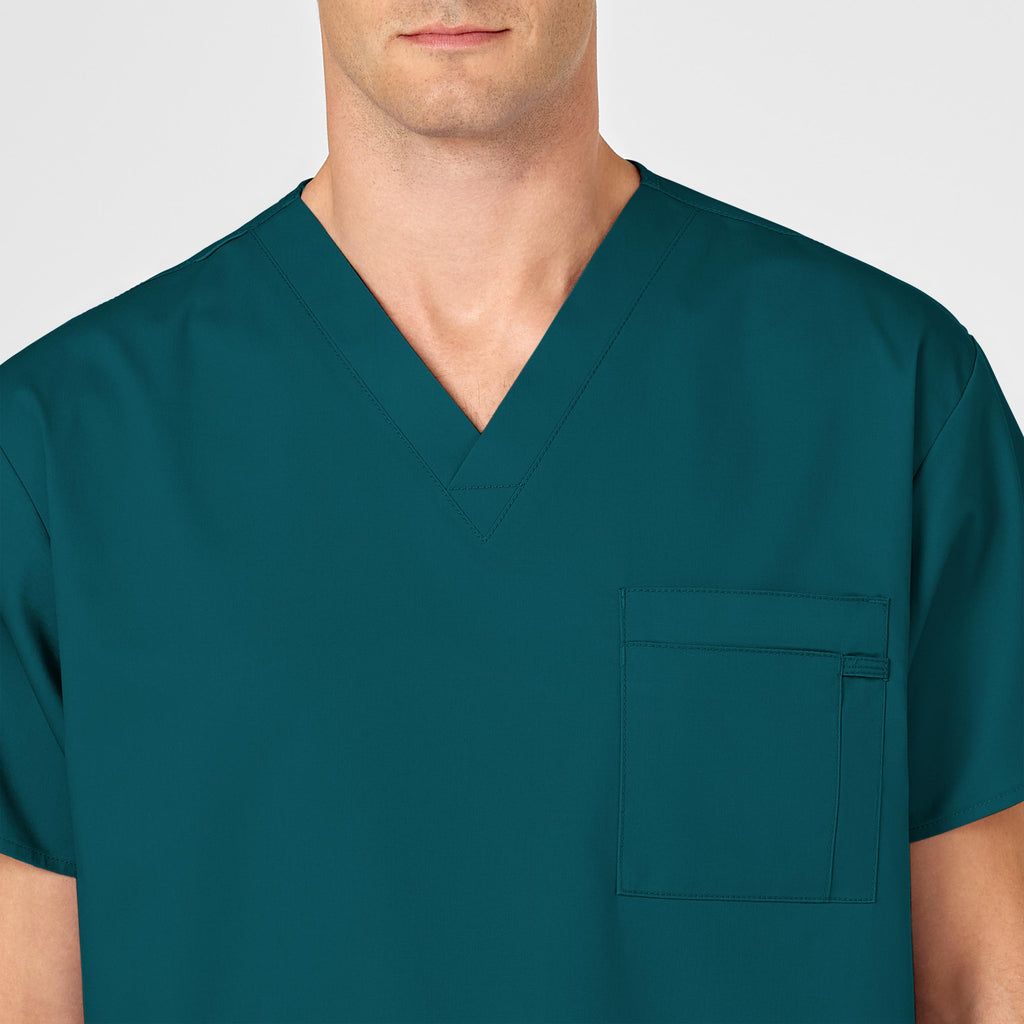 WonderWORK 100 Unisex V-Neck Scrub Top Caribbean Blue