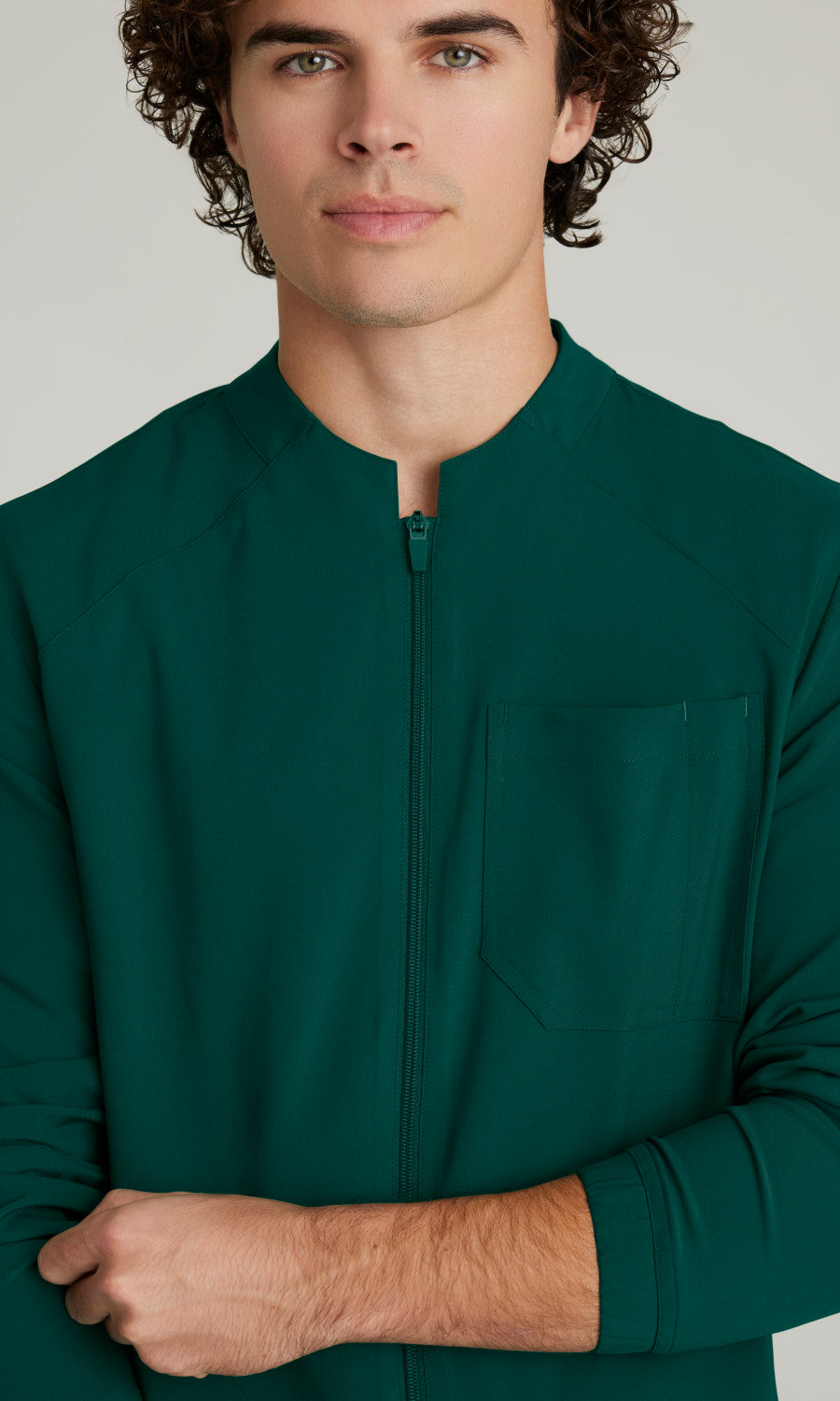 Grey's Anatomy Evolve GSSW887 Cycle Scrub Jacket Hunter Green