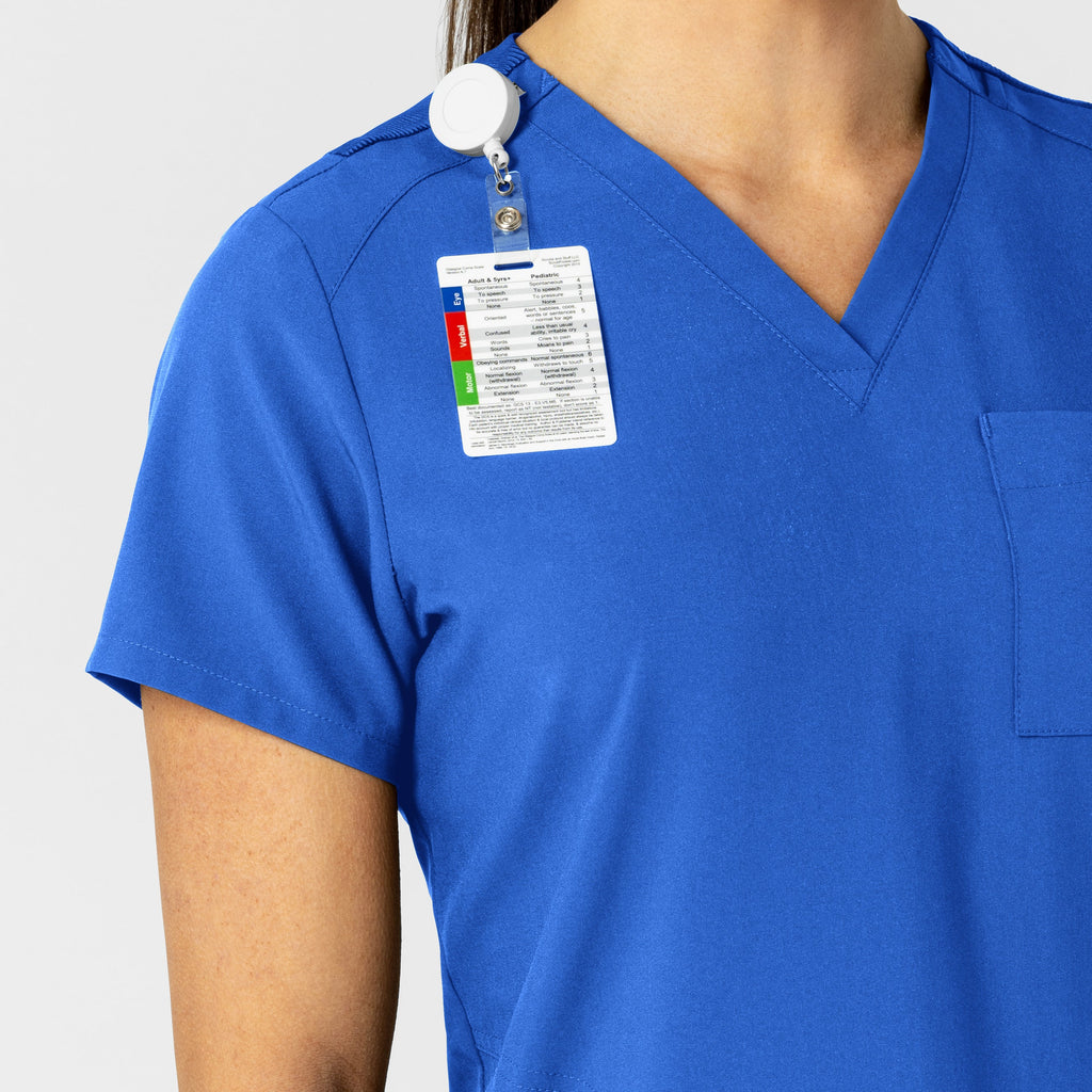 W123 6045 Flex-n-Reach V-Neck Scrub Top Royal