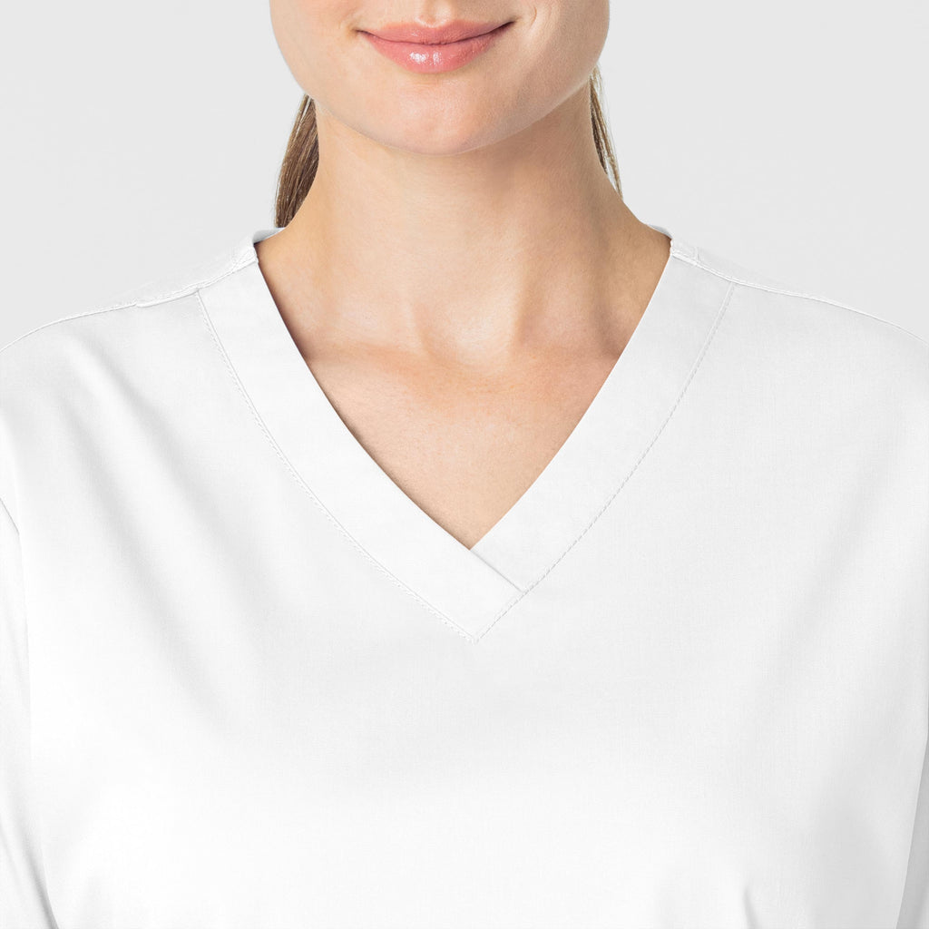 WonderWORK 101 V-Neck Scrub Top White