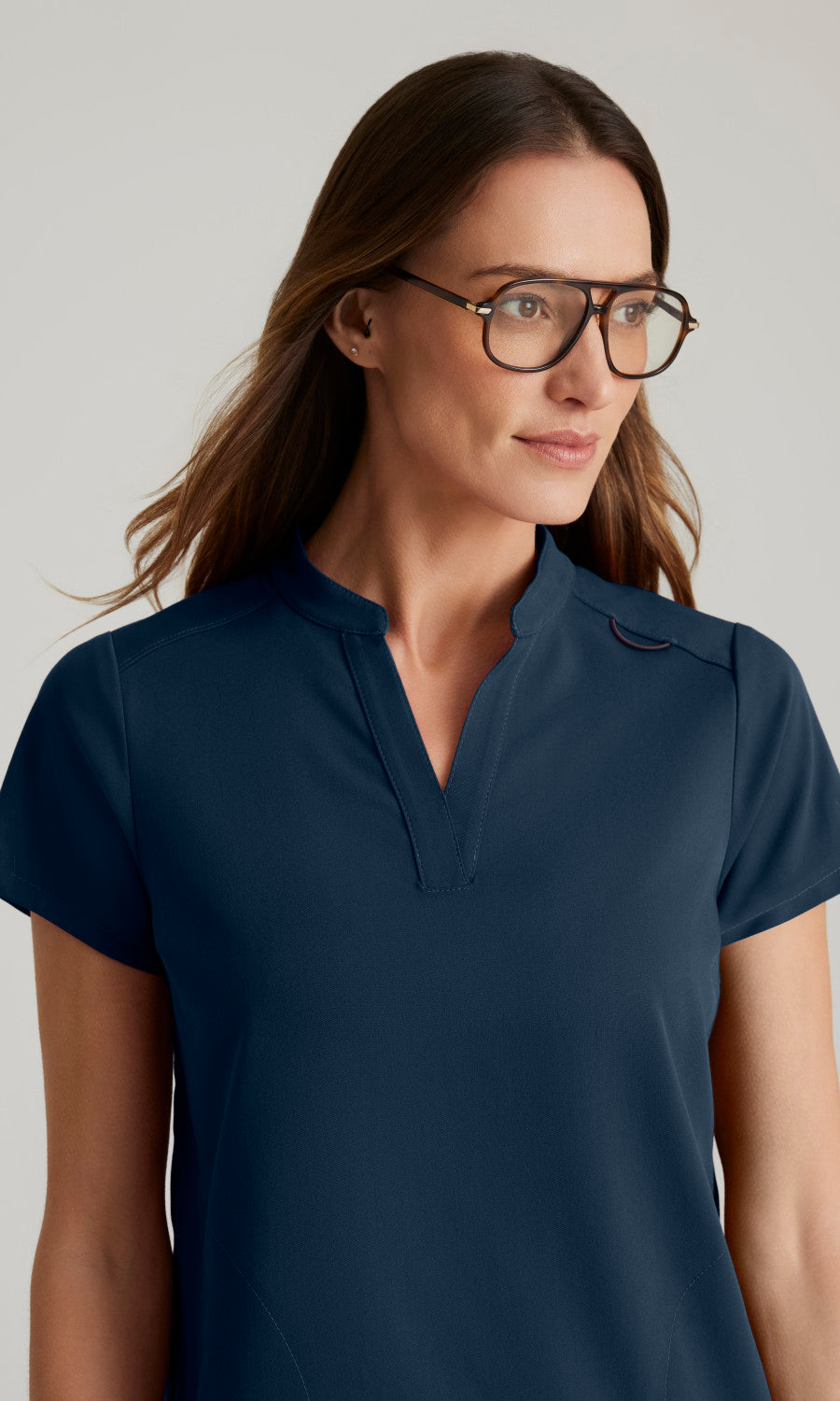 Grey's Anatomy Stretch GRST230 Avery Scrub Top Steel