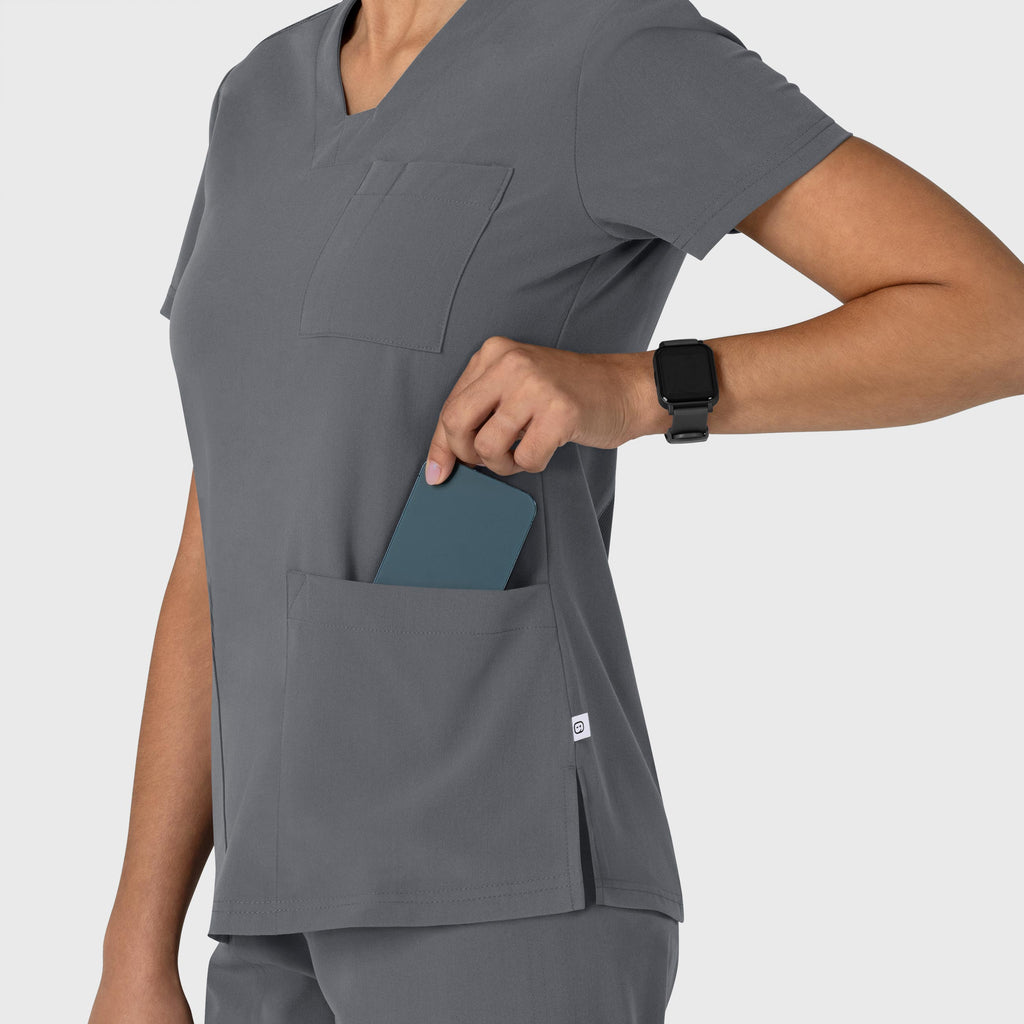 Nova 6132 Flex-n-Reach V-Neck Scrub Top Pewter