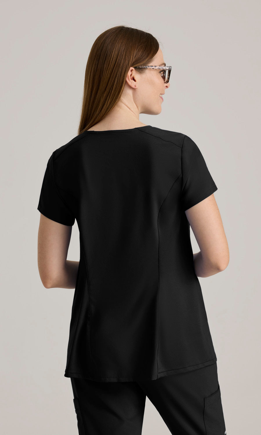 Grey's Anatomy Evolve GSST262 Promise Maternity Scrub Top Black