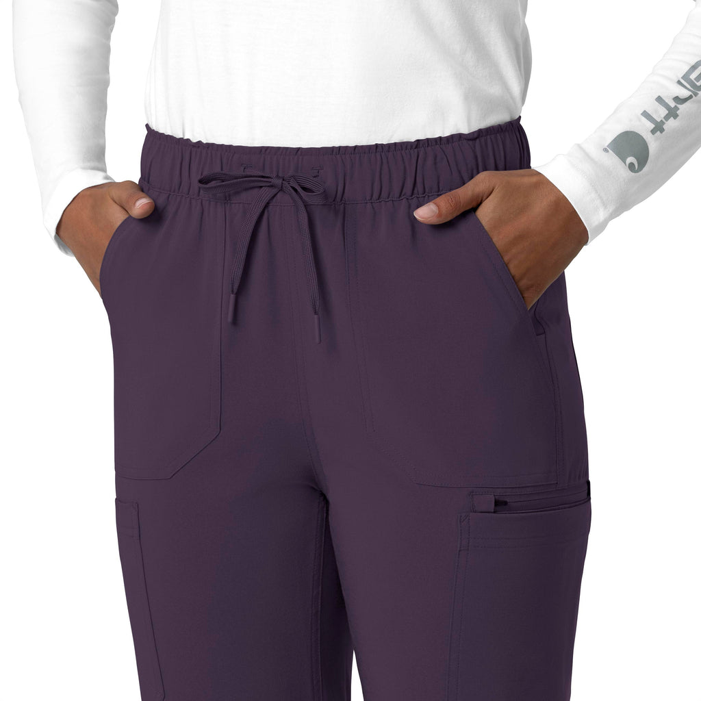 Force Cross-Flex C53210 Straight Leg Cargo Scrub Pants Black Plum