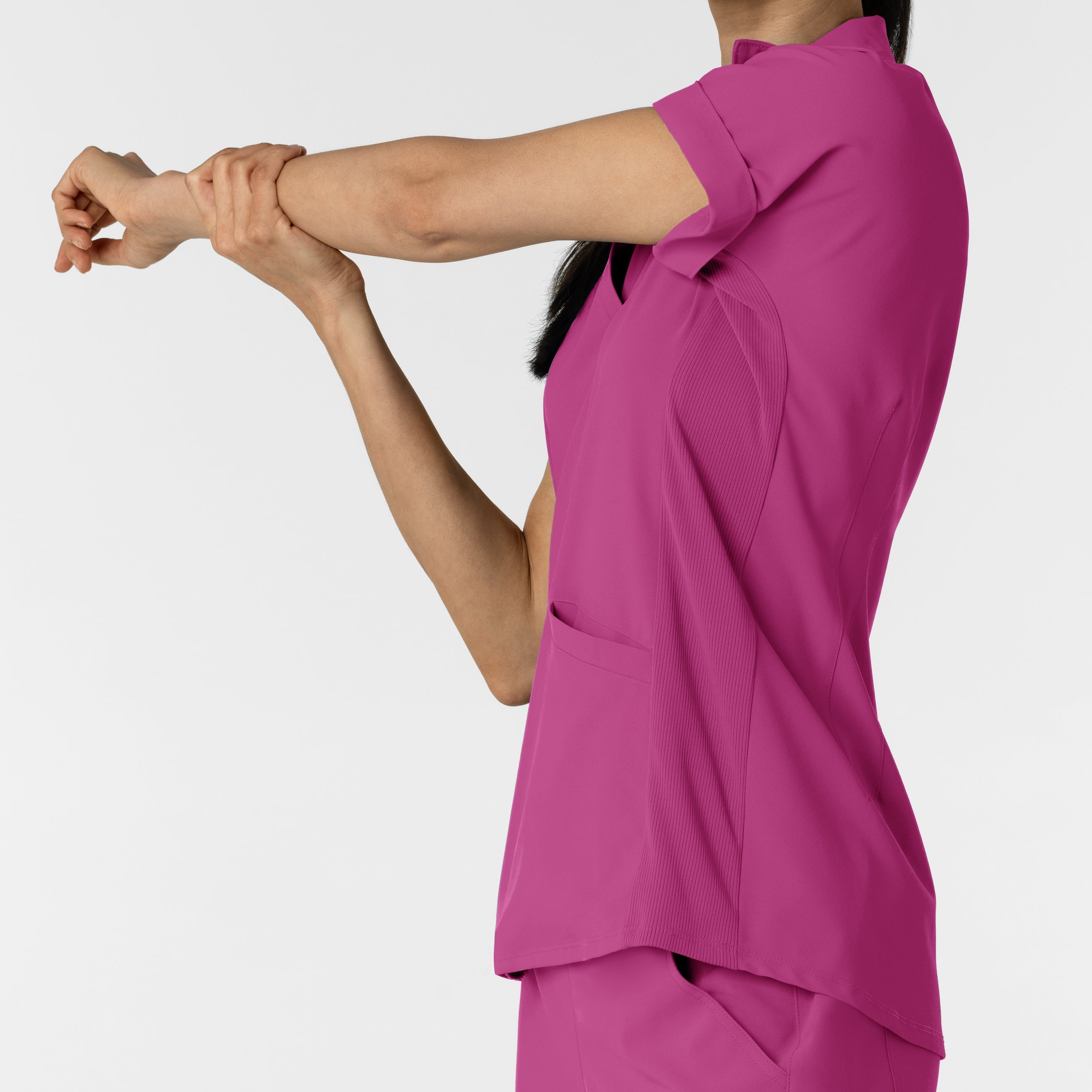 RENEW 6934 Women’s Flex-n-Reach Collared Scrub Top Raspberry