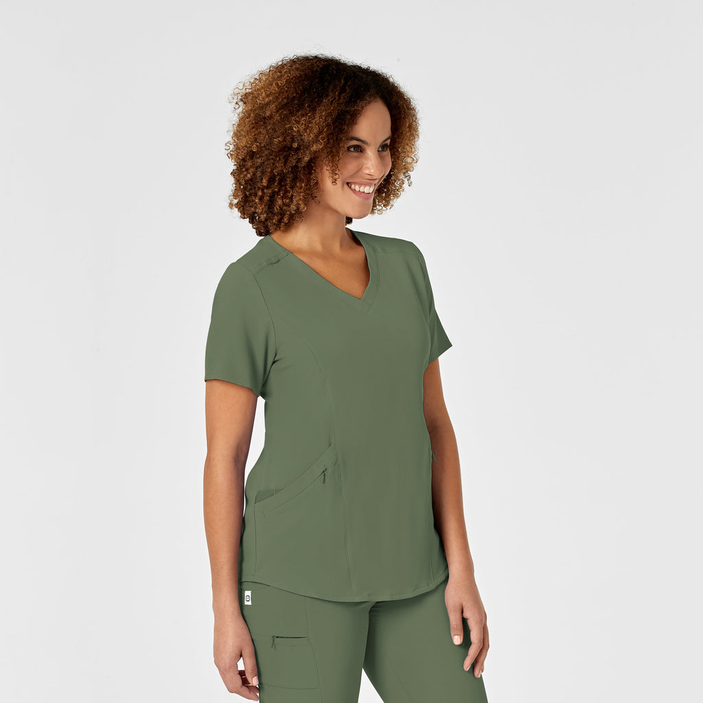 RENEW 6134 V-Neck Scrub Top Olive